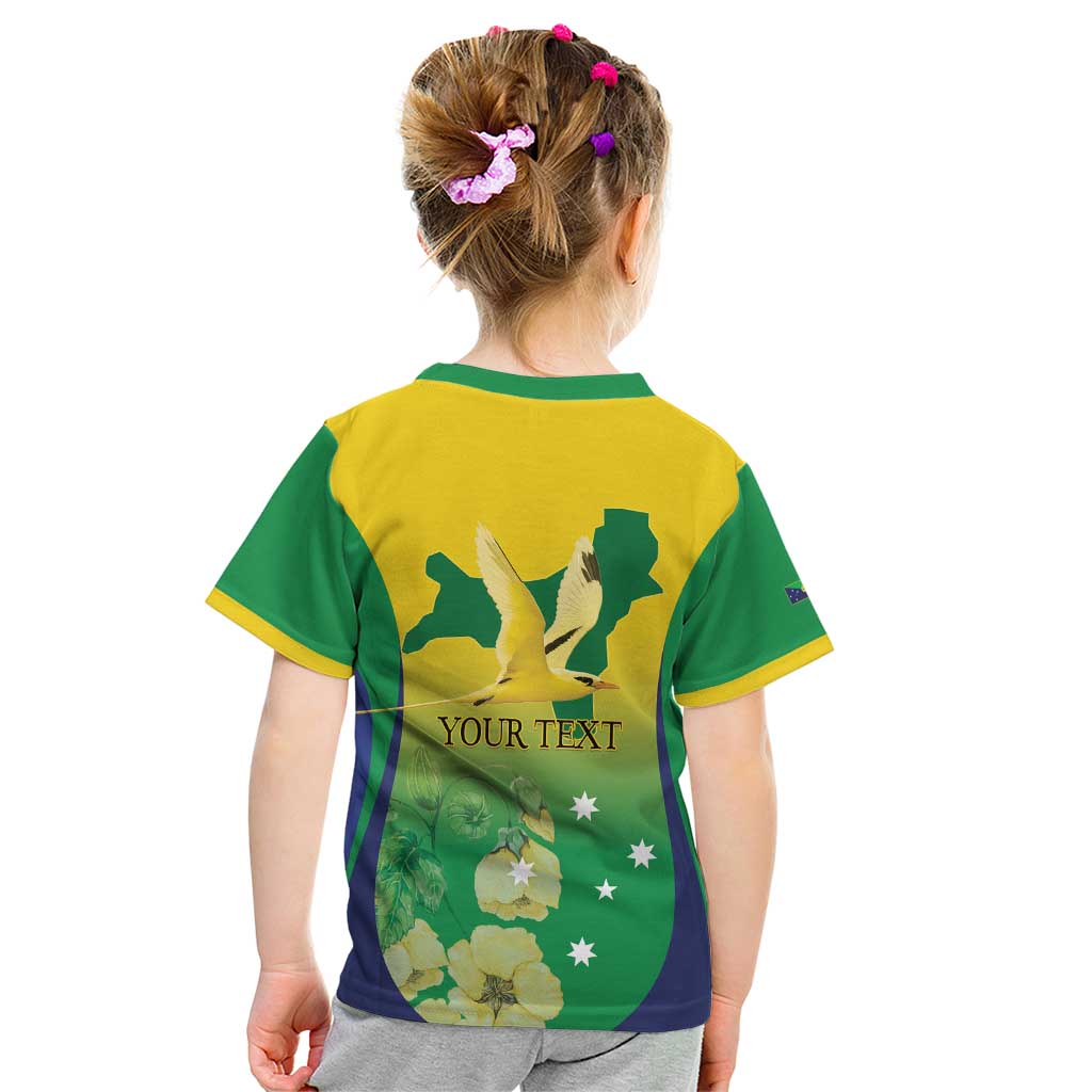 Personalised Australia Christmas Island Kid T Shirt Golden Bosun Abutilon listeri With Map - Vibe Hoodie