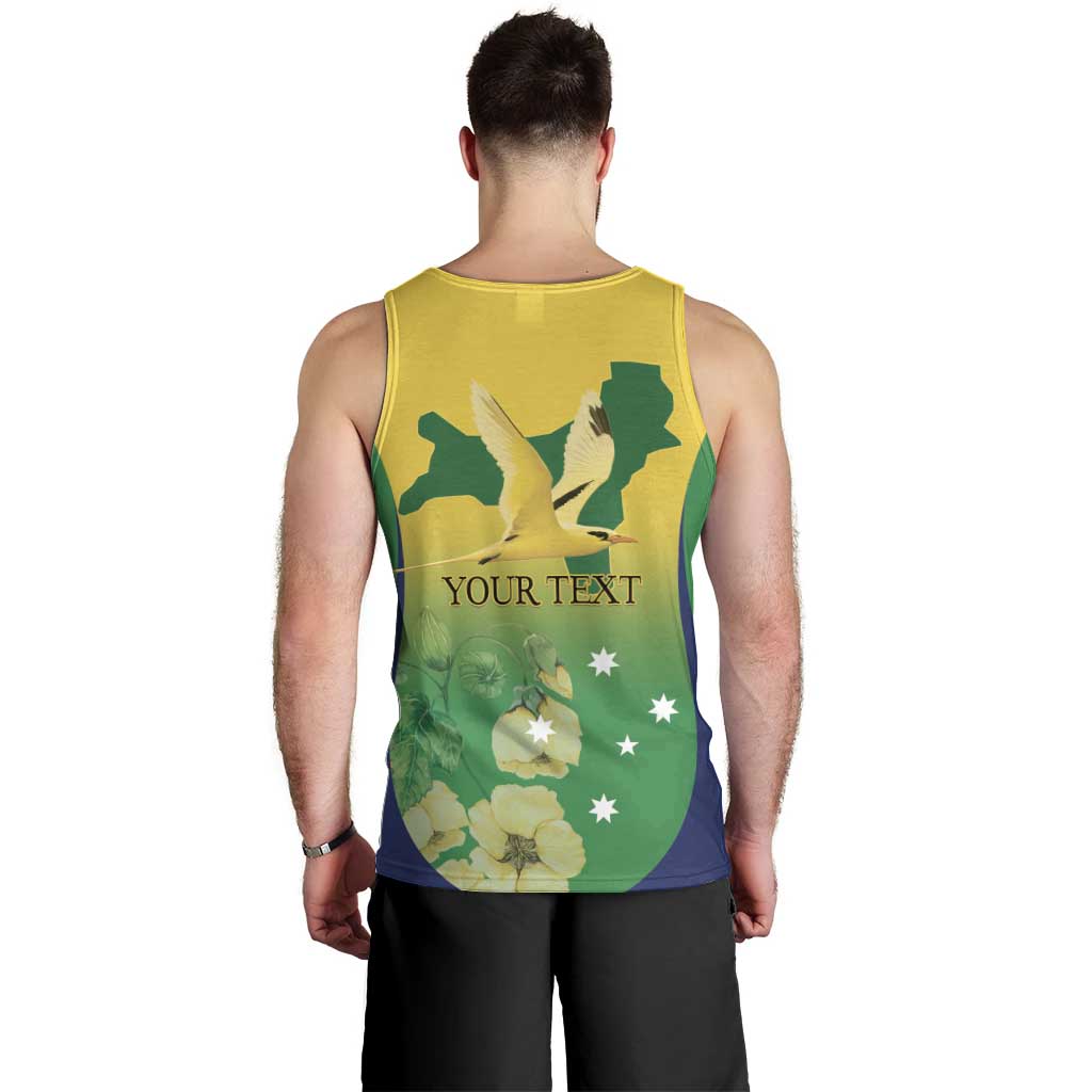Personalised Australia Christmas Island Men Tank Top Golden Bosun Abutilon listeri With Map - Vibe Hoodie