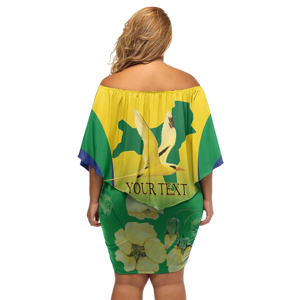 Personalised Australia Christmas Island Off Shoulder Short Dress Golden Bosun Abutilon listeri With Map - Vibe Hoodie