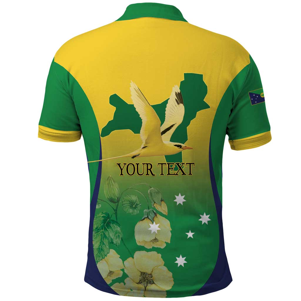 Personalised Australia Christmas Island Polo Shirt Golden Bosun Abutilon listeri With Map - Vibe Hoodie