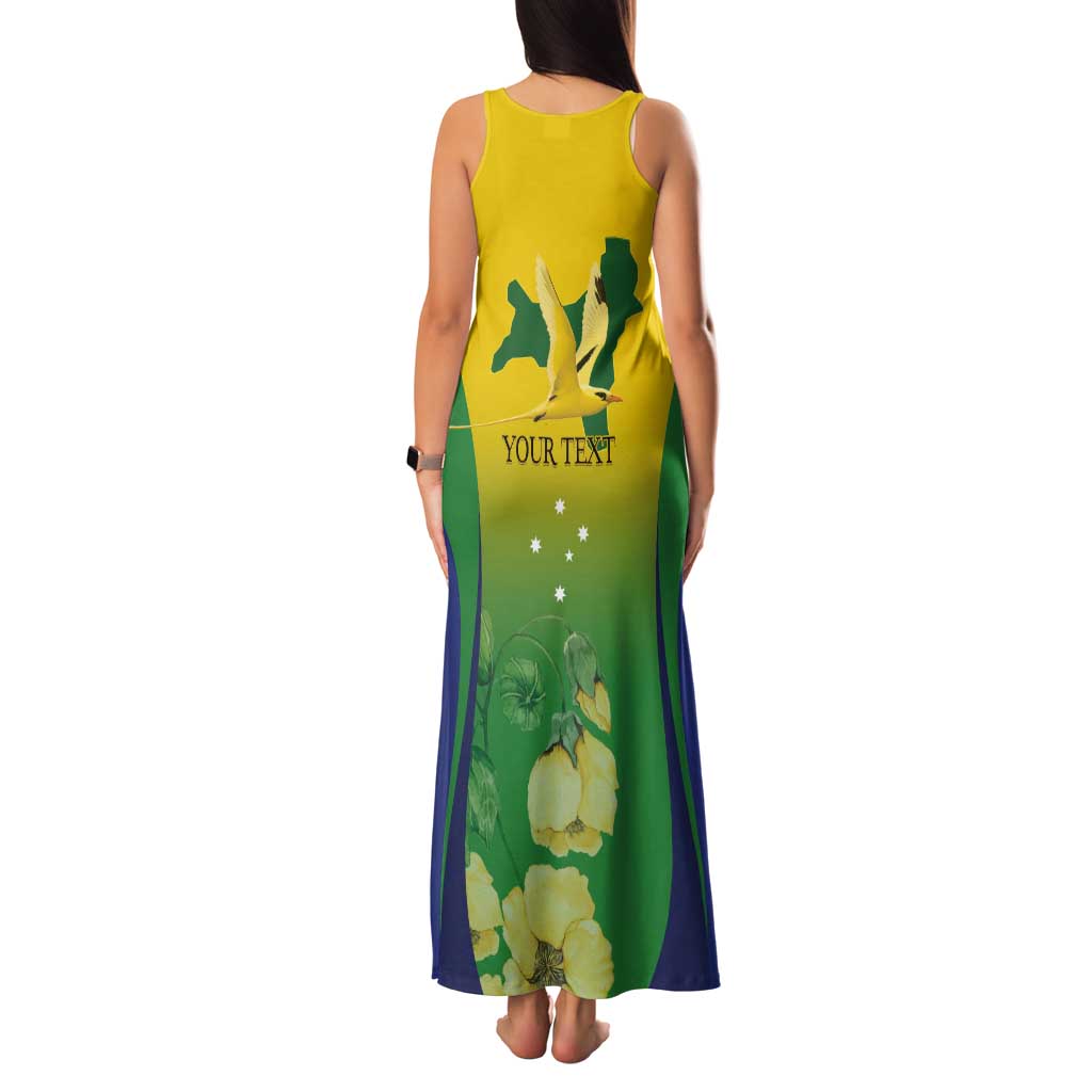 Personalised Australia Christmas Island Tank Maxi Dress Golden Bosun Abutilon listeri With Map - Vibe Hoodie
