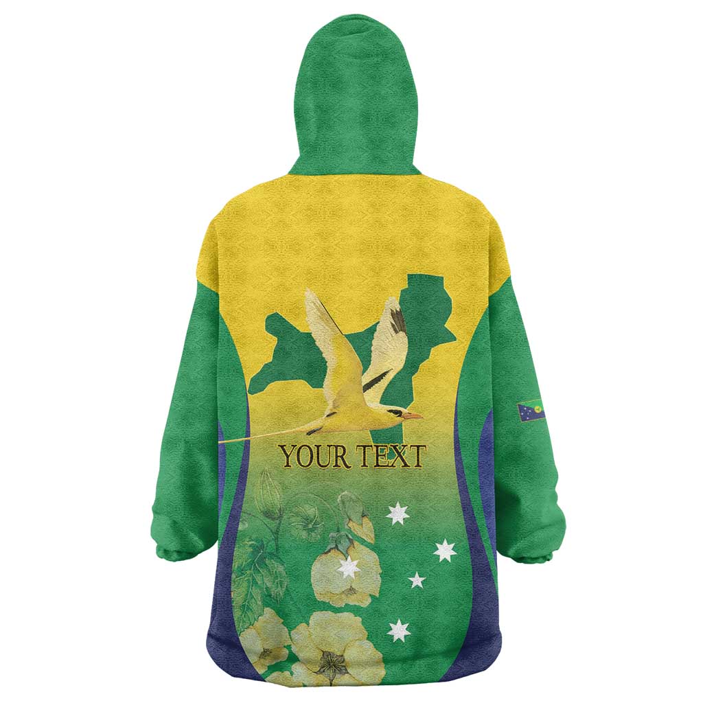 Personalised Australia Christmas Island Wearable Blanket Hoodie Golden Bosun Abutilon listeri With Map - Vibe Hoodie