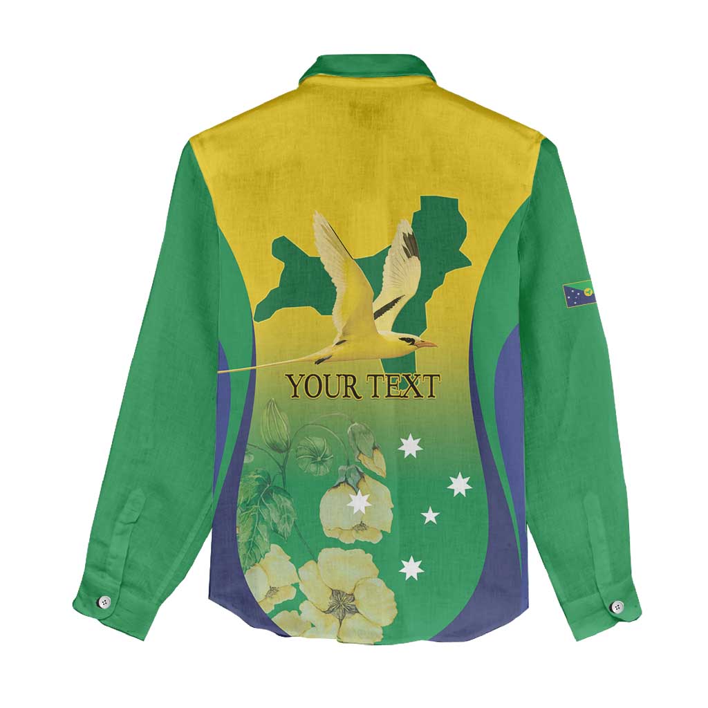 Personalised Australia Christmas Island Women Casual Shirt Golden Bosun Abutilon listeri With Map - Vibe Hoodie