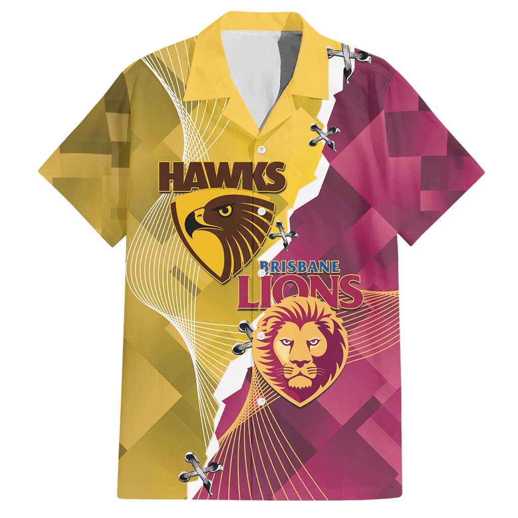 Personalised Hawks and Lions Inspired Hawaiian Shirt Dynamic Style - Vibe Hoodie