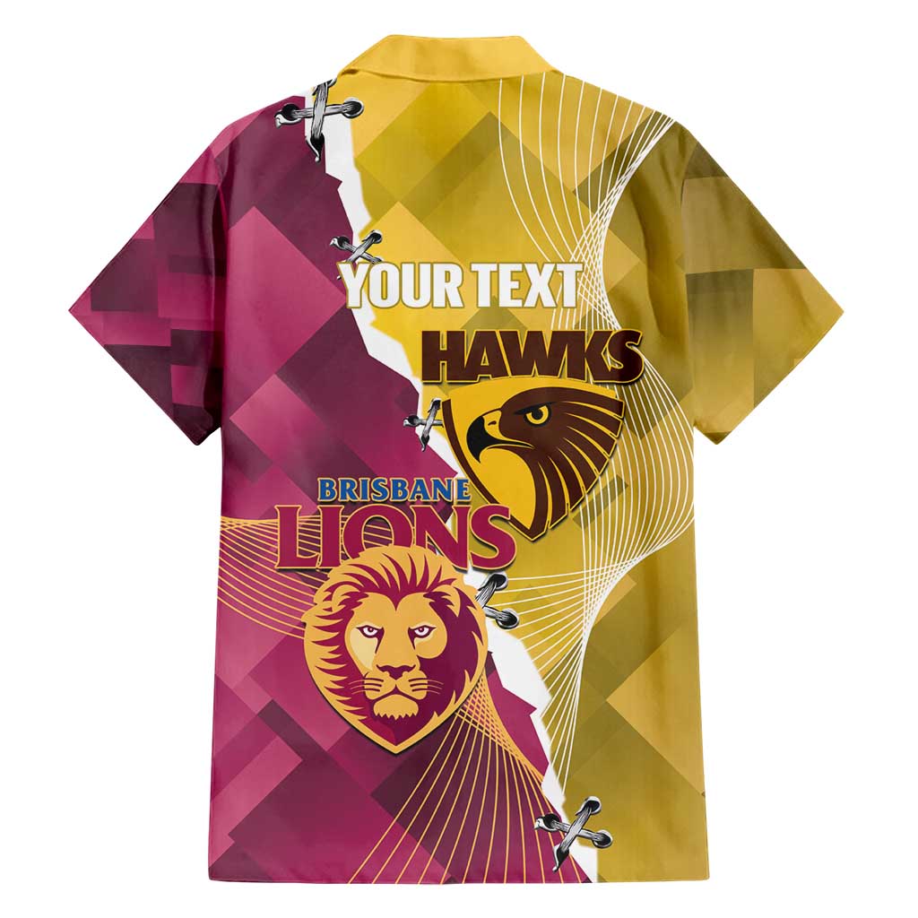 Personalised Hawks and Lions Inspired Hawaiian Shirt Dynamic Style - Vibe Hoodie