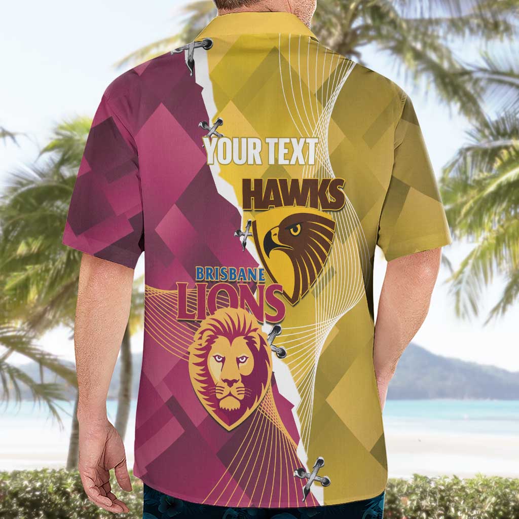 Personalised Hawks and Lions Inspired Hawaiian Shirt Dynamic Style - Vibe Hoodie