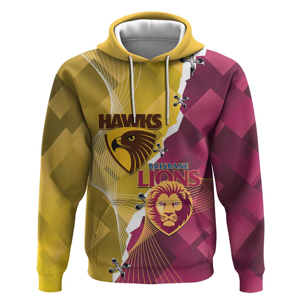 Personalised Hawks and Lions Inspired Hoodie Dynamic Style - Vibe Hoodie