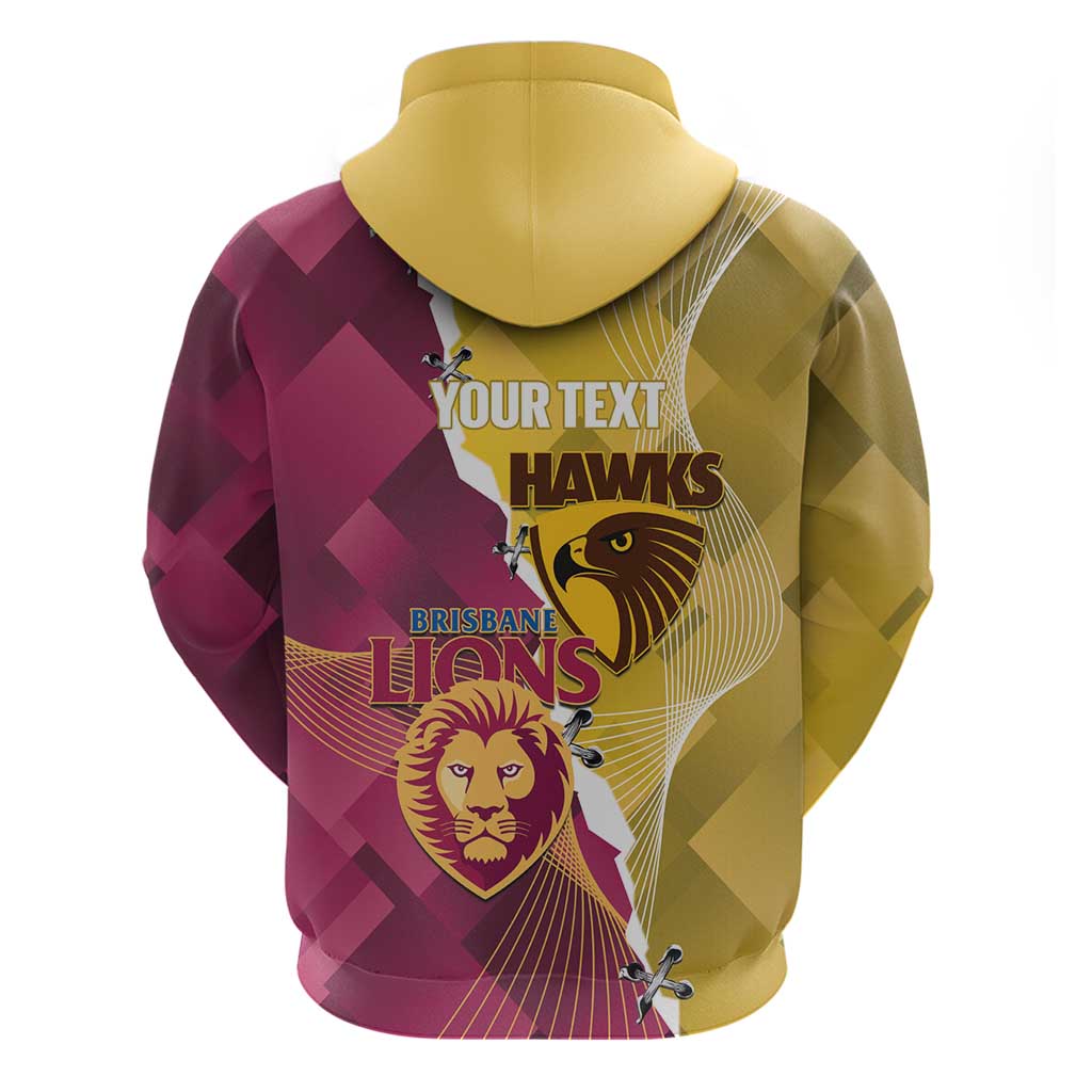 Personalised Hawks and Lions Inspired Hoodie Dynamic Style - Vibe Hoodie