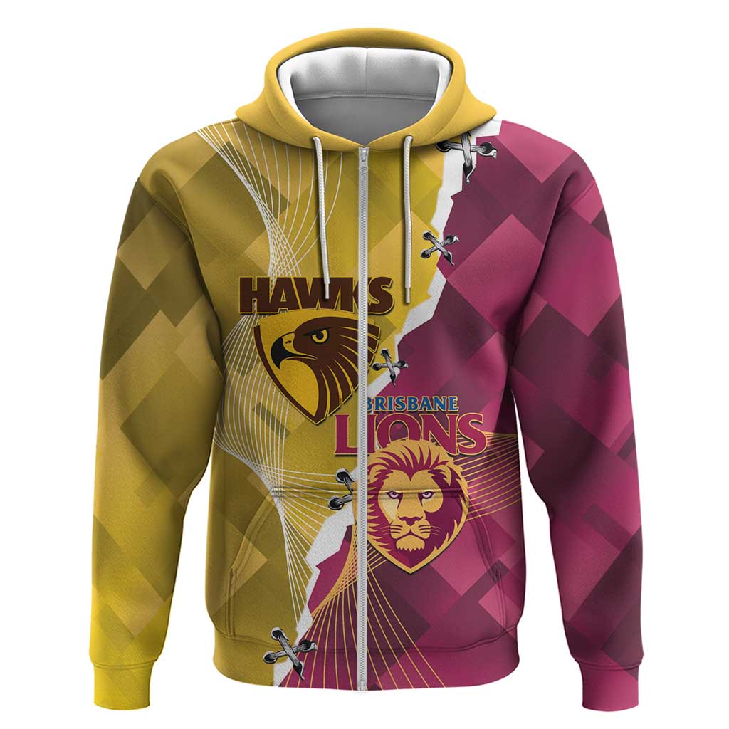 Personalised Hawks and Lions Inspired Hoodie Dynamic Style - Vibe Hoodie