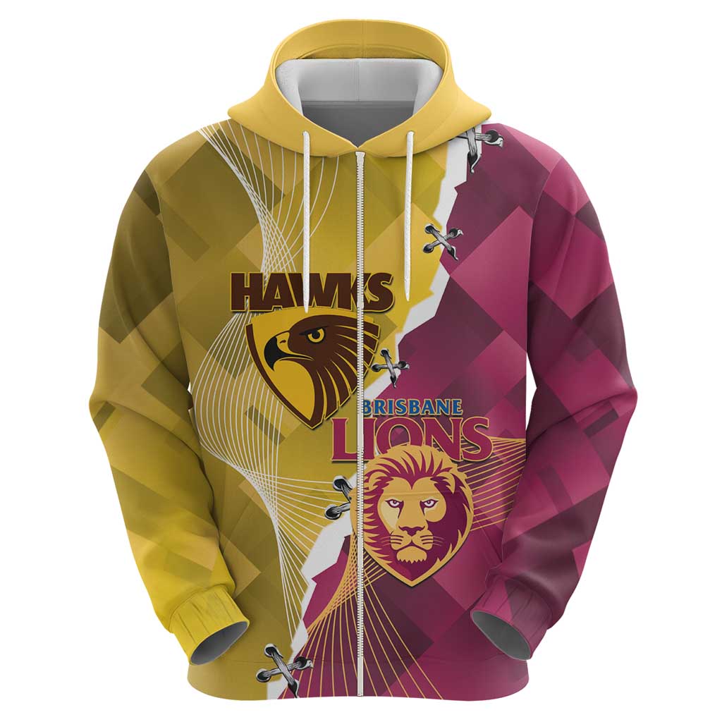 Personalised Hawks and Lions Inspired Hoodie Dynamic Style - Vibe Hoodie