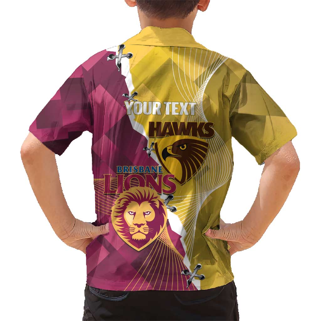 Personalised Hawks and Lions Inspired Kid Hawaiian Shirt Dynamic Style - Vibe Hoodie