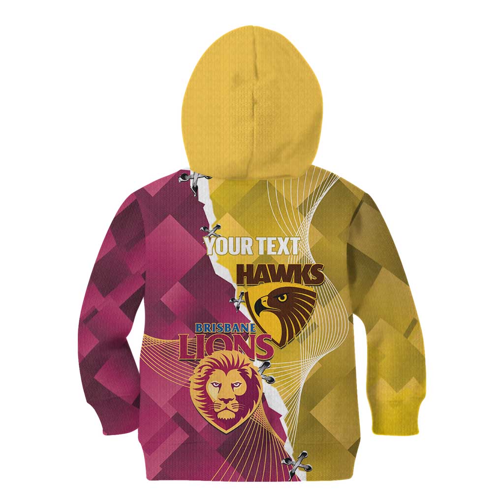 Personalised Hawks and Lions Inspired Kid Hoodie Dynamic Style - Vibe Hoodie