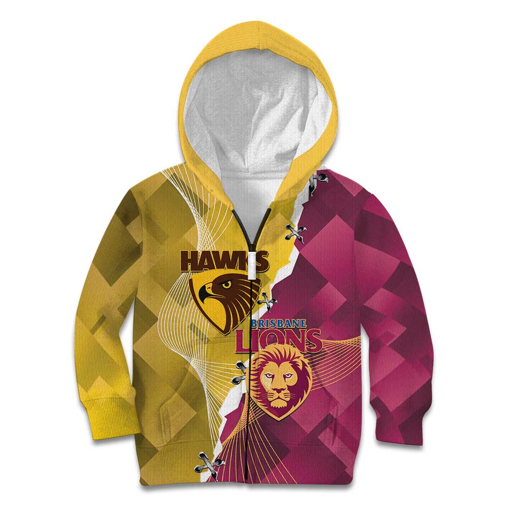 Personalised Hawks and Lions Inspired Kid Hoodie Dynamic Style - Vibe Hoodie