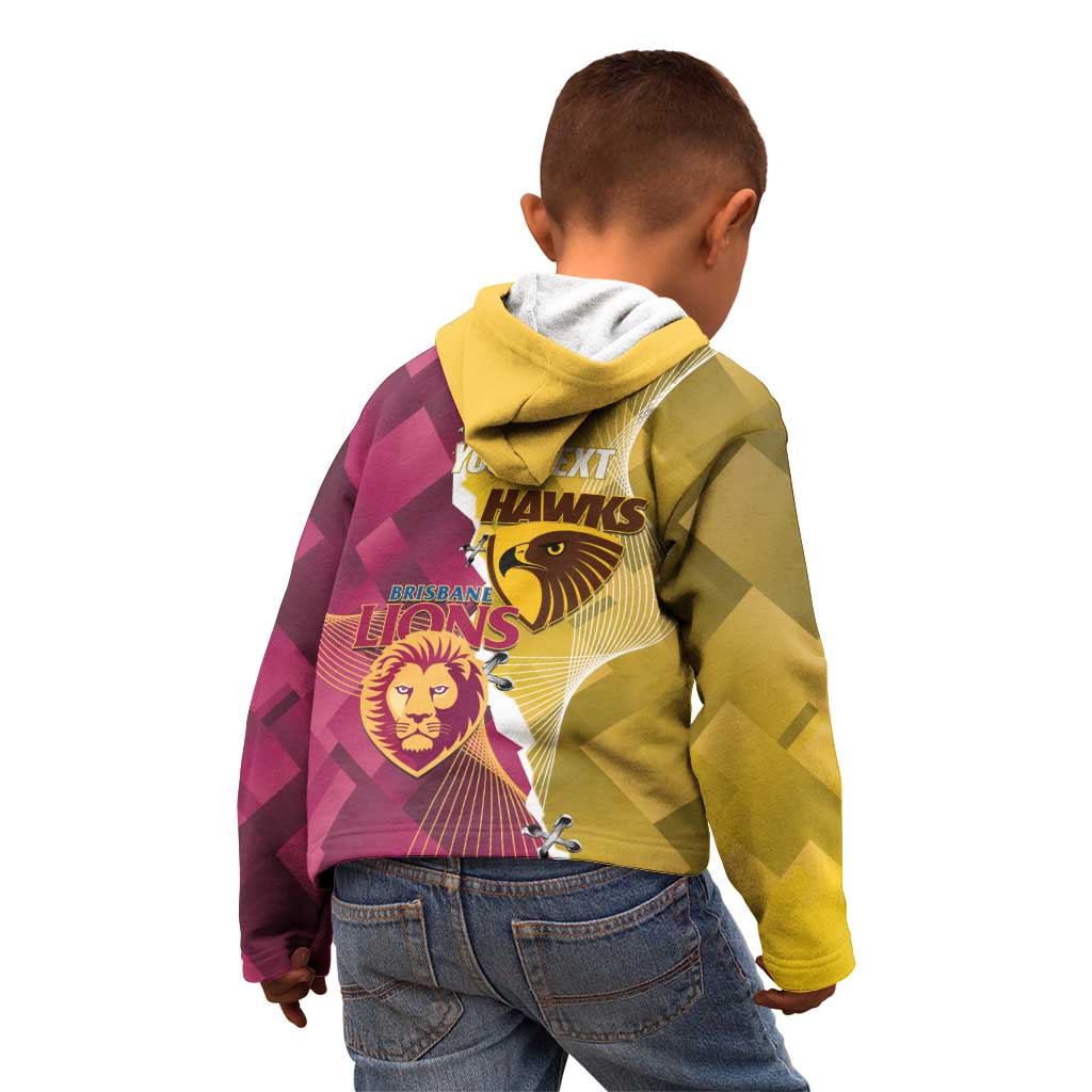 Personalised Hawks and Lions Inspired Kid Hoodie Dynamic Style - Vibe Hoodie