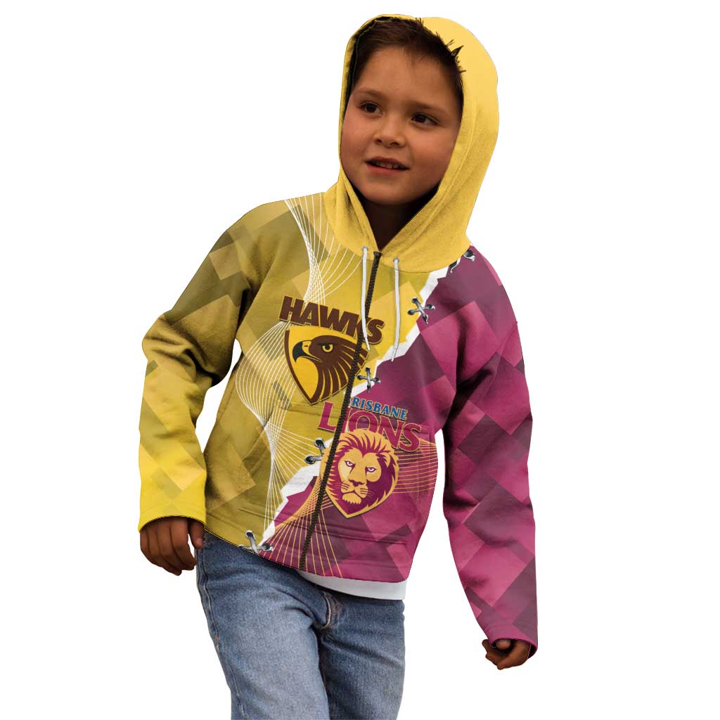 Personalised Hawks and Lions Inspired Kid Hoodie Dynamic Style - Vibe Hoodie