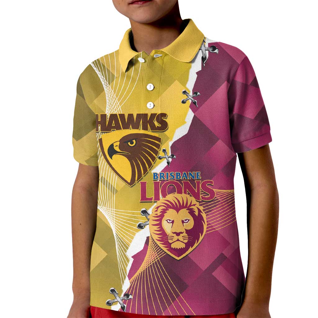 Personalised Hawks and Lions Inspired Kid Polo Shirt Dynamic Style - Vibe Hoodie