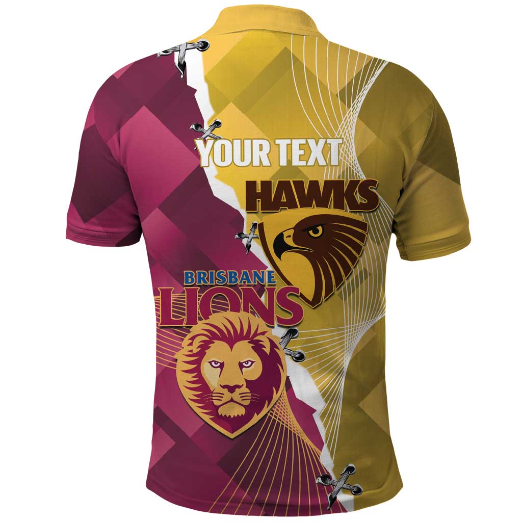Personalised Hawks and Lions Inspired Polo Shirt Dynamic Style - Vibe Hoodie