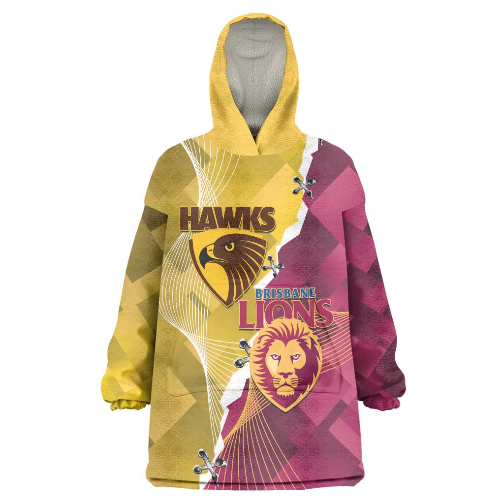 Personalised Hawks and Lions Inspired Wearable Blanket Hoodie Dynamic Style - Vibe Hoodie