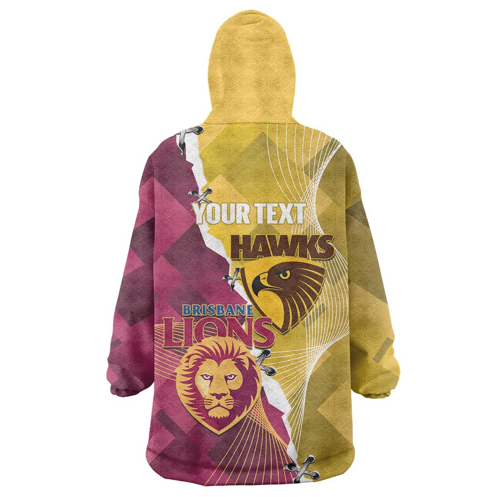 Personalised Hawks and Lions Inspired Wearable Blanket Hoodie Dynamic Style - Vibe Hoodie