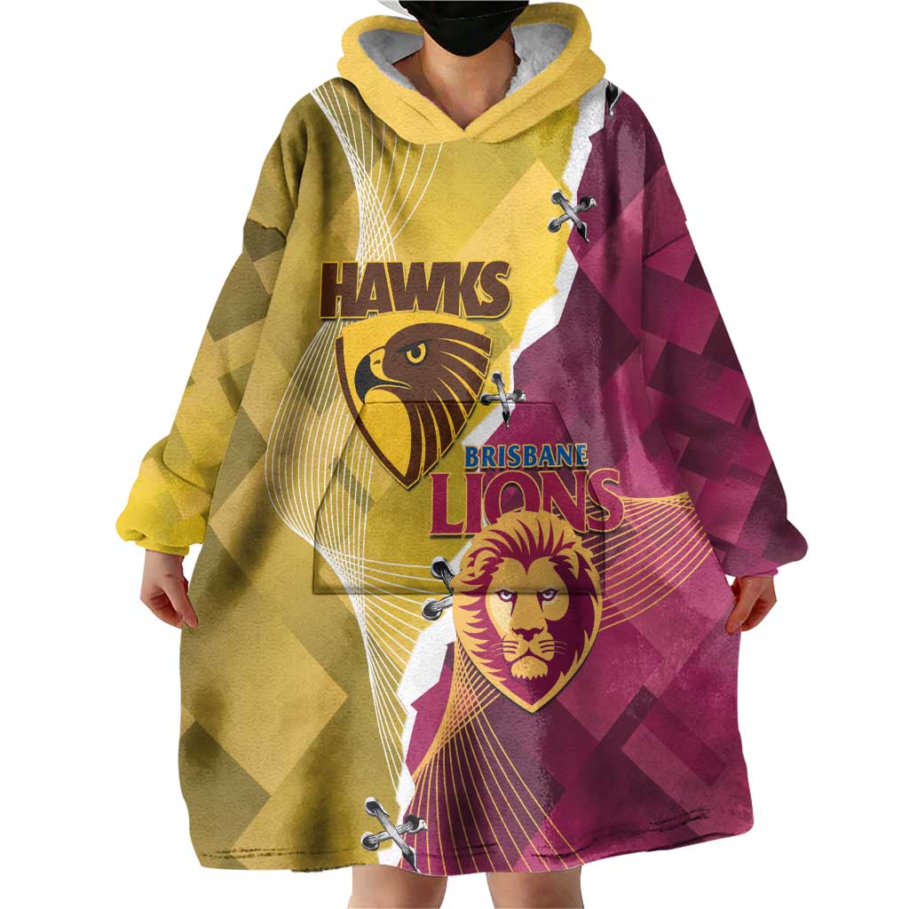 Personalised Hawks and Lions Inspired Wearable Blanket Hoodie Dynamic Style - Vibe Hoodie