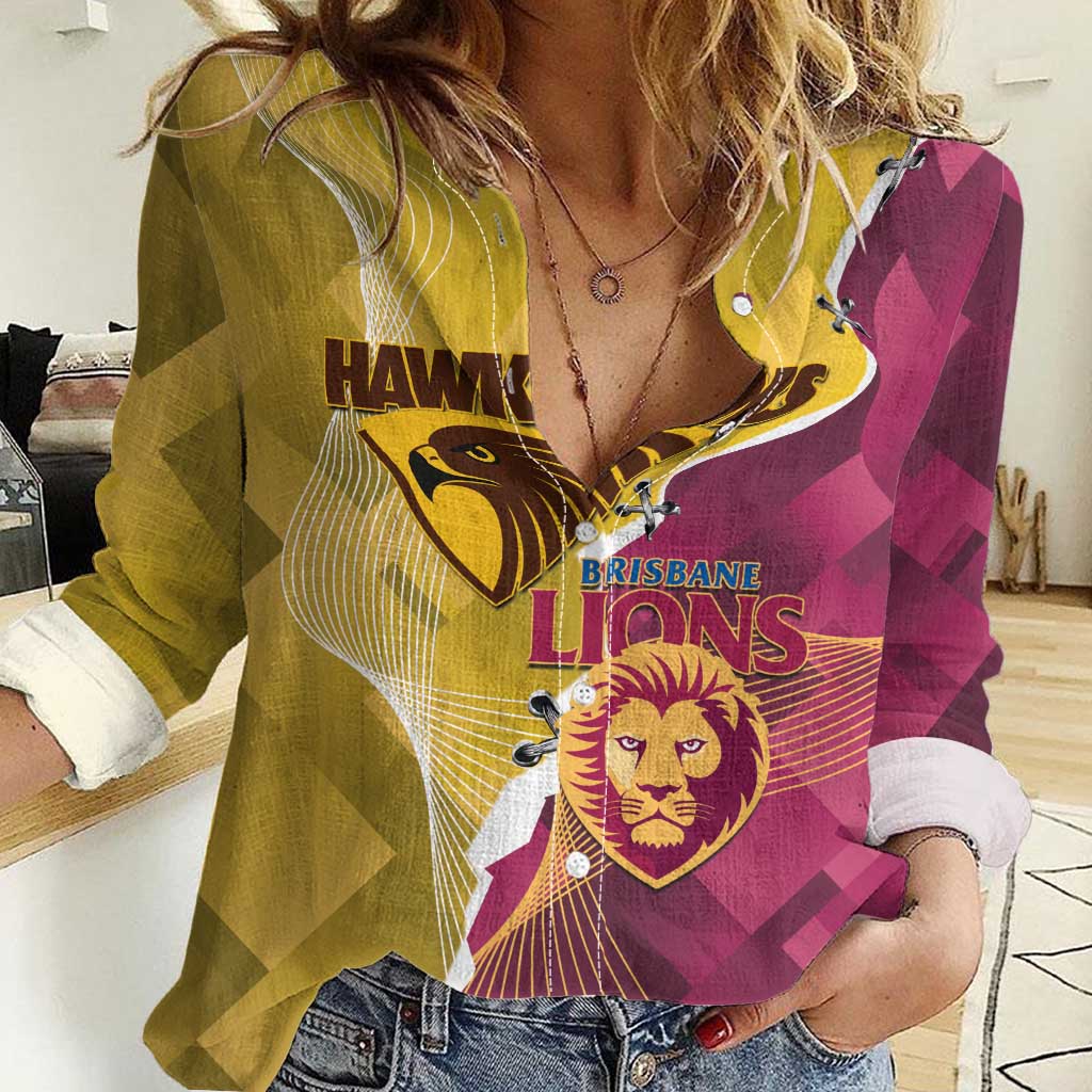 Personalised Hawks and Lions Inspired Women Casual Shirt Dynamic Style - Vibe Hoodie