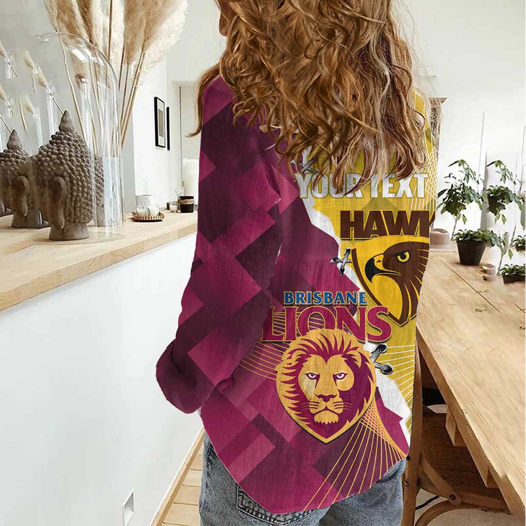 Personalised Hawks and Lions Inspired Women Casual Shirt Dynamic Style - Vibe Hoodie