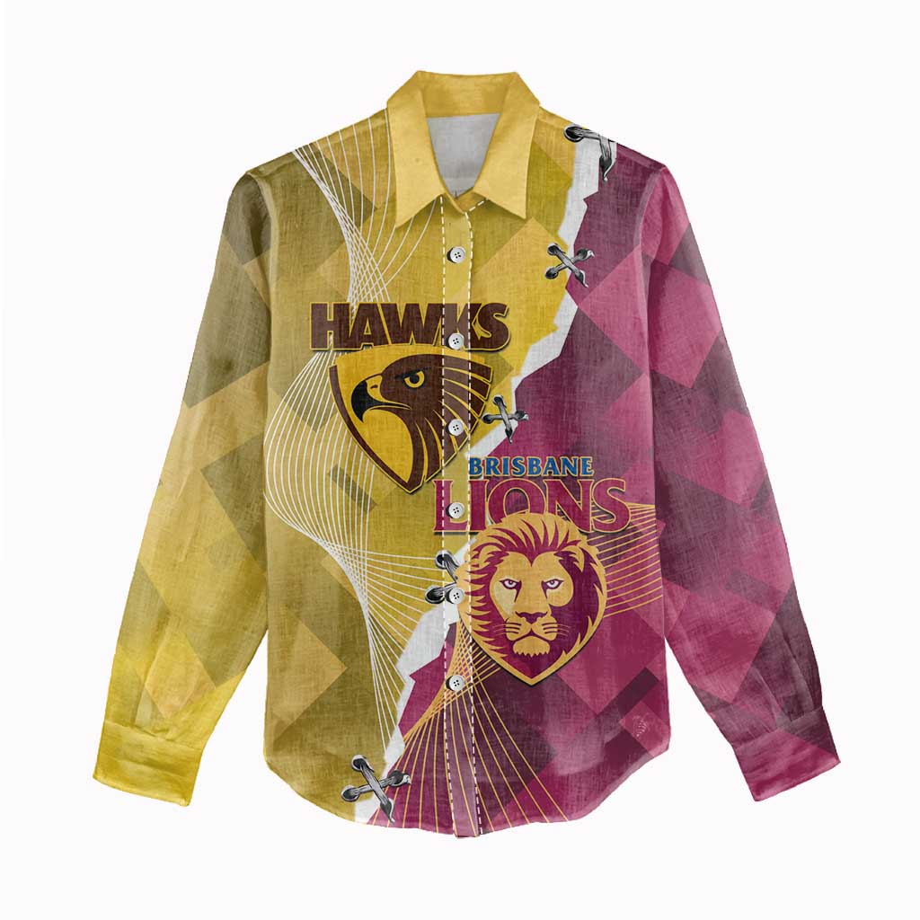 Personalised Hawks and Lions Inspired Women Casual Shirt Dynamic Style - Vibe Hoodie