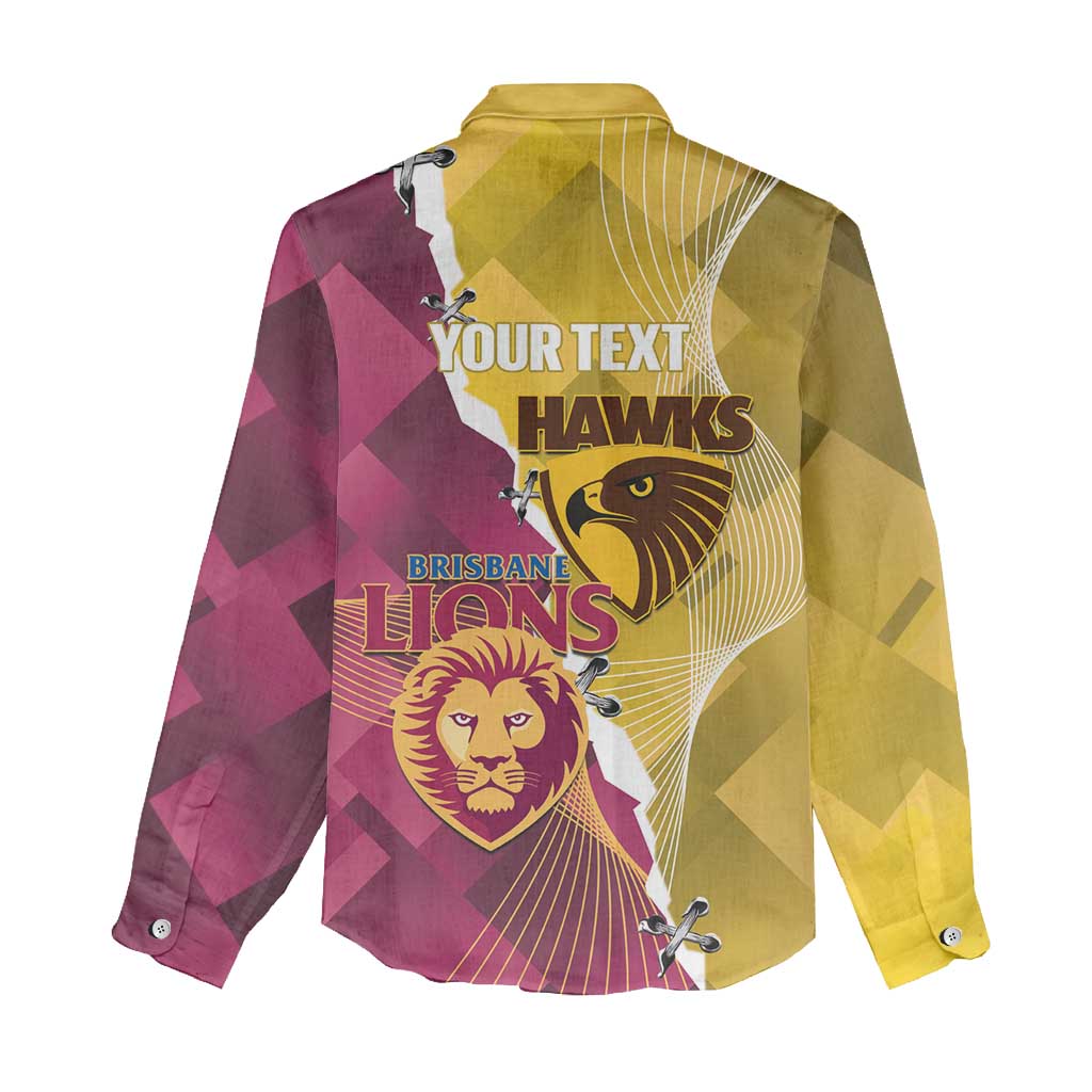 Personalised Hawks and Lions Inspired Women Casual Shirt Dynamic Style - Vibe Hoodie