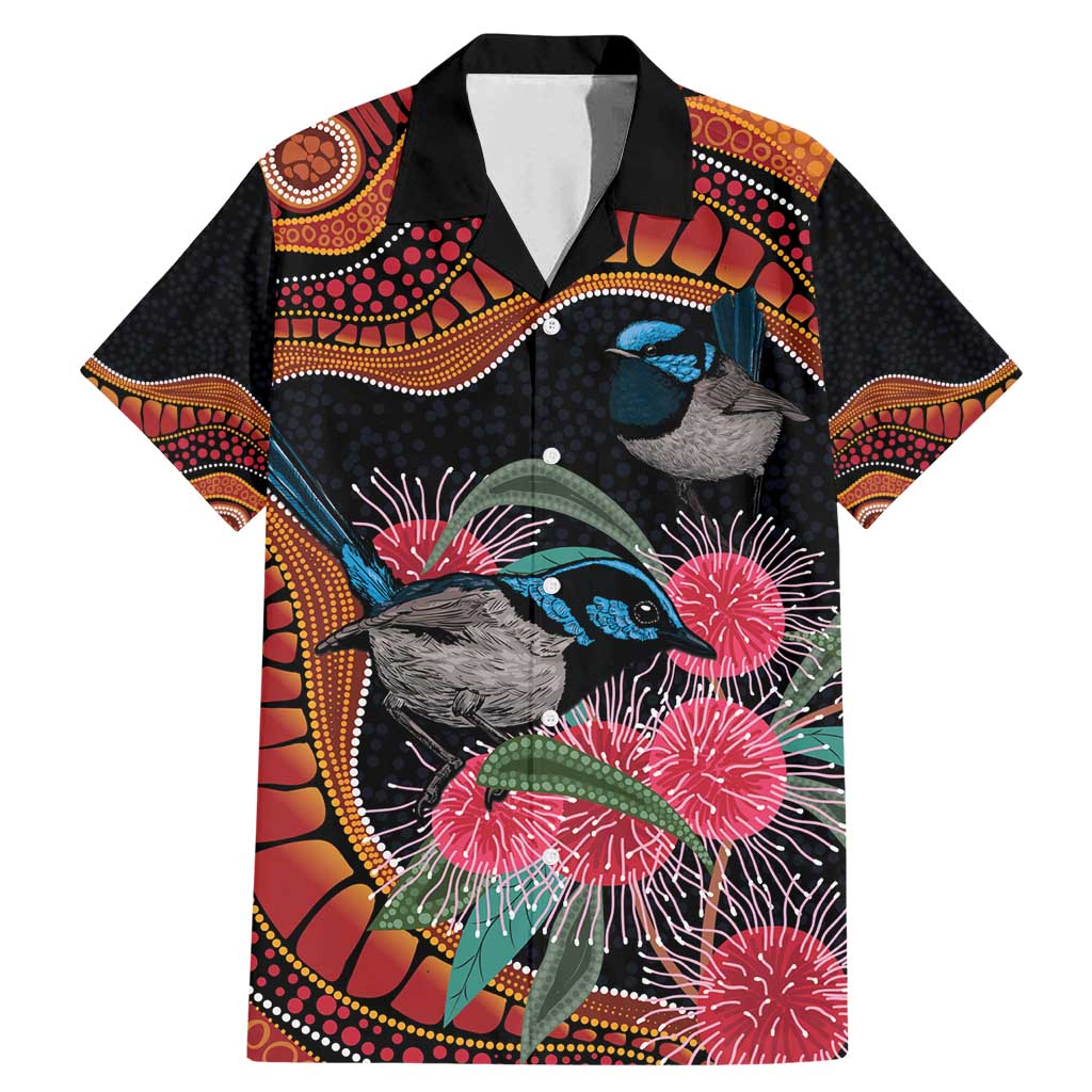 Hakea Flower And Fairy Wren Australia Family Matching Mermaid Dress and Hawaiian Shirt Aboriginal Art
