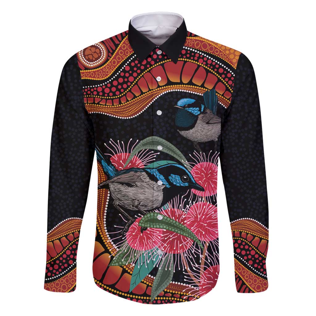 Hakea Flower And Fairy Wren Australia Family Matching Mermaid Dress and Hawaiian Shirt Aboriginal Art