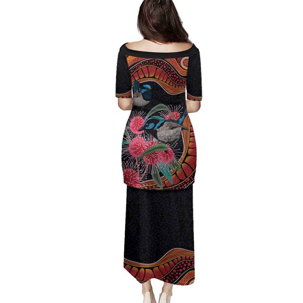 Hakea Flower And Fairy Wren Australia Family Matching Puletasi and Hawaiian Shirt Aboriginal Art