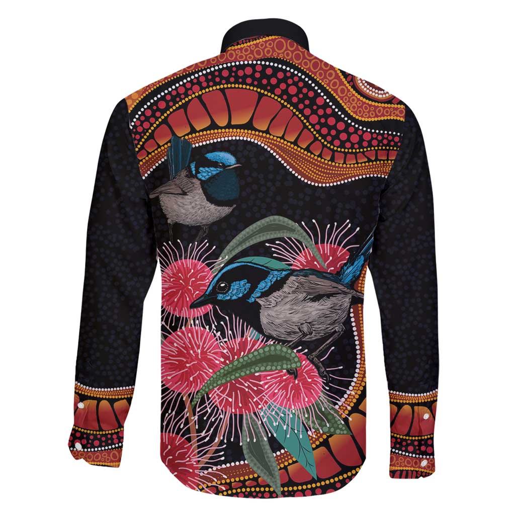 Hakea Flower And Fairy Wren Australia Family Matching Short Sleeve Bodycon Dress and Hawaiian Shirt Aboriginal Art