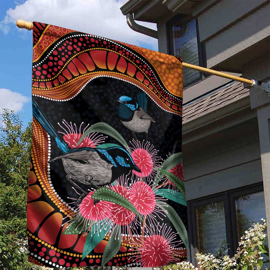 Hakea Flower And Fairy Wren Australia Garden Flag Aboriginal Art - Vibe Hoodie Shop
