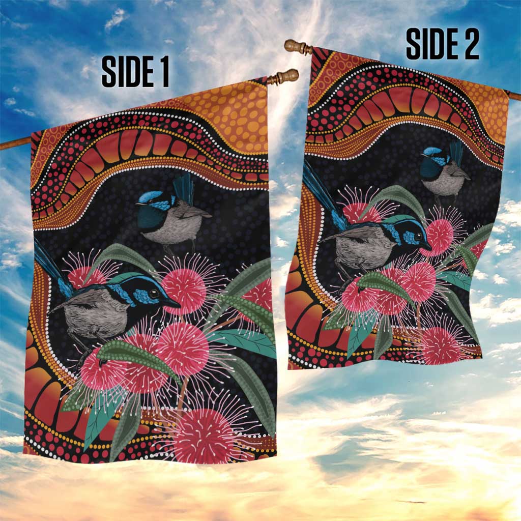 Hakea Flower And Fairy Wren Australia Garden Flag Aboriginal Art - Vibe Hoodie Shop
