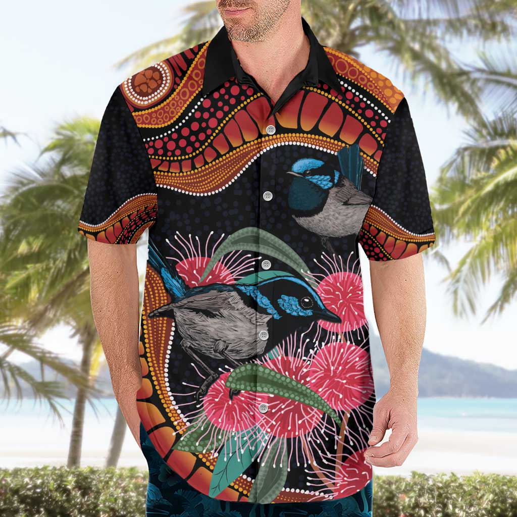 Hakea Flower And Fairy Wren Australia Hawaiian Shirt Aboriginal Art - Vibe Hoodie Shop