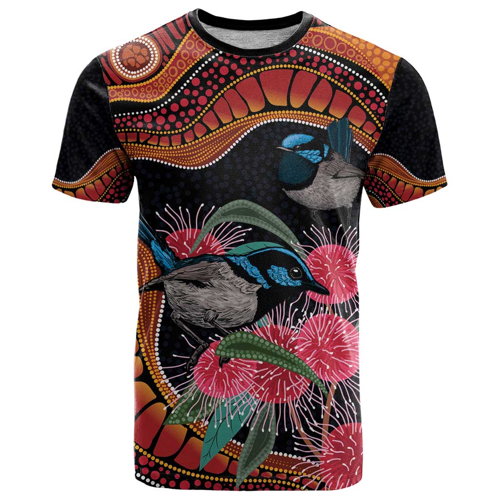 Hakea Flower And Fairy Wren Australia T Shirt Aboriginal Art - Vibe Hoodie Shop