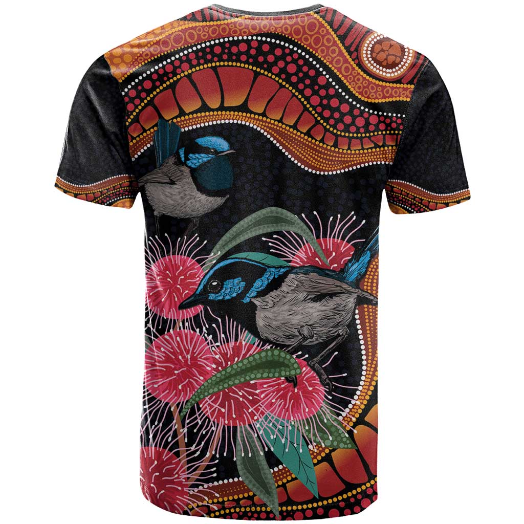 Hakea Flower And Fairy Wren Australia T Shirt Aboriginal Art - Vibe Hoodie Shop