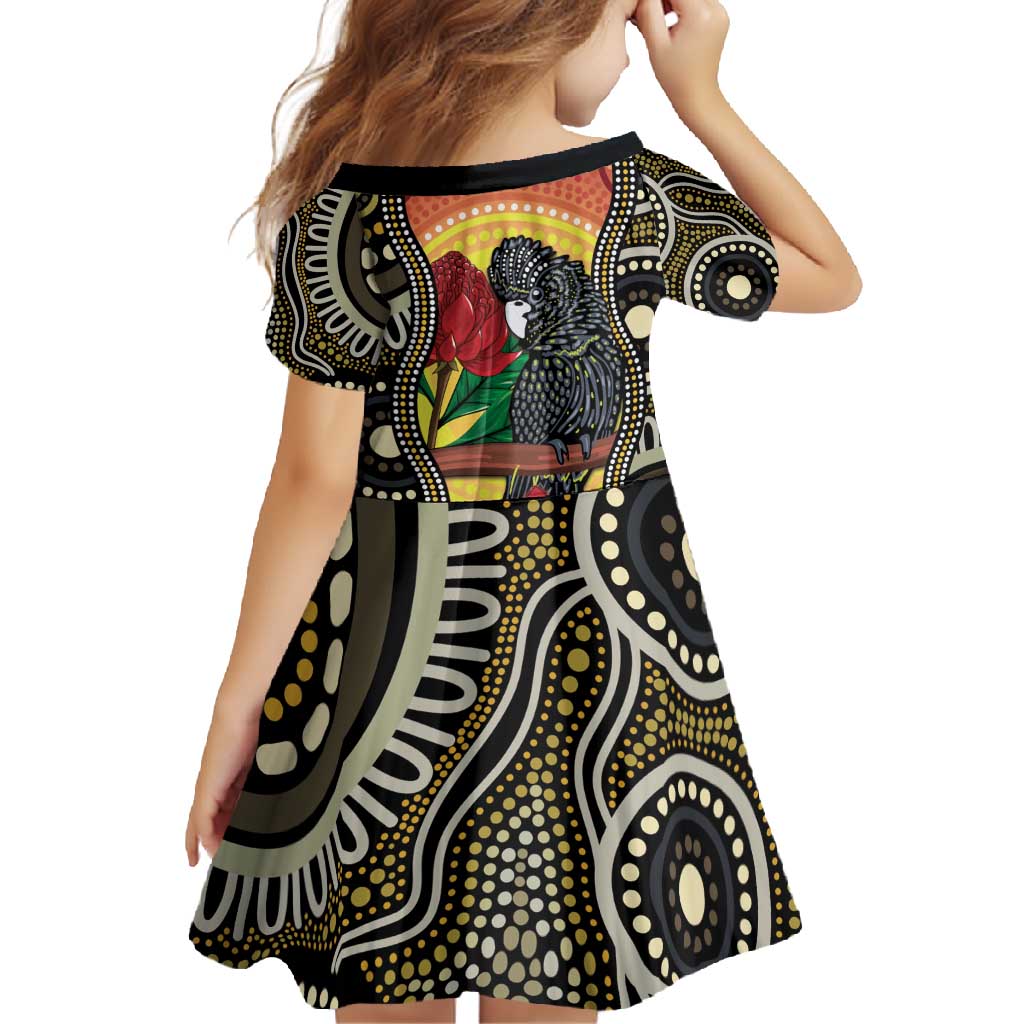 Waratah And Banksian Cockatoo Family Matching Off Shoulder Maxi Dress and Hawaiian Shirt Aboriginal Art