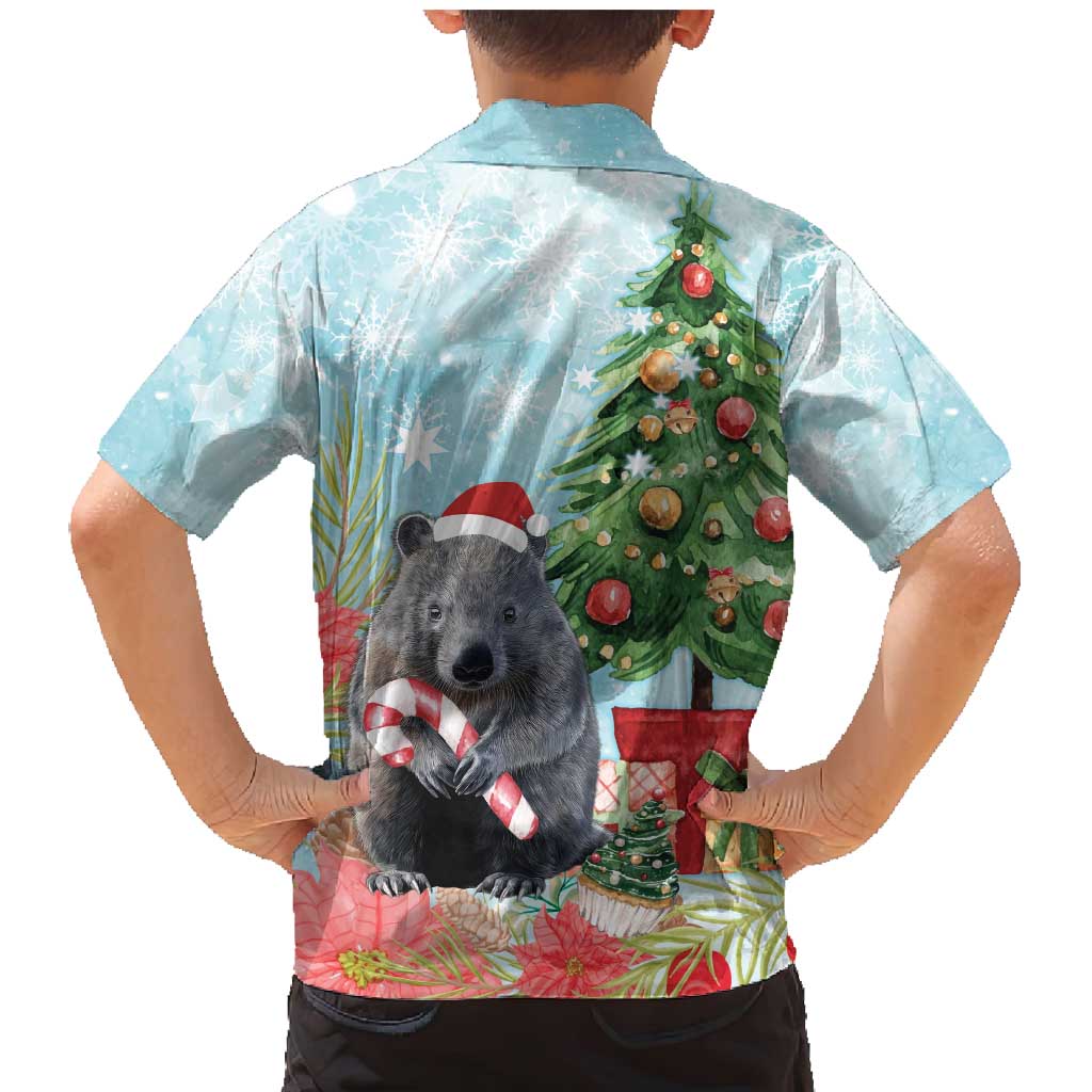 Australia Christmas Family Matching Mermaid Dress and Hawaiian Shirt Merry Wombat-mas Watercolor Style