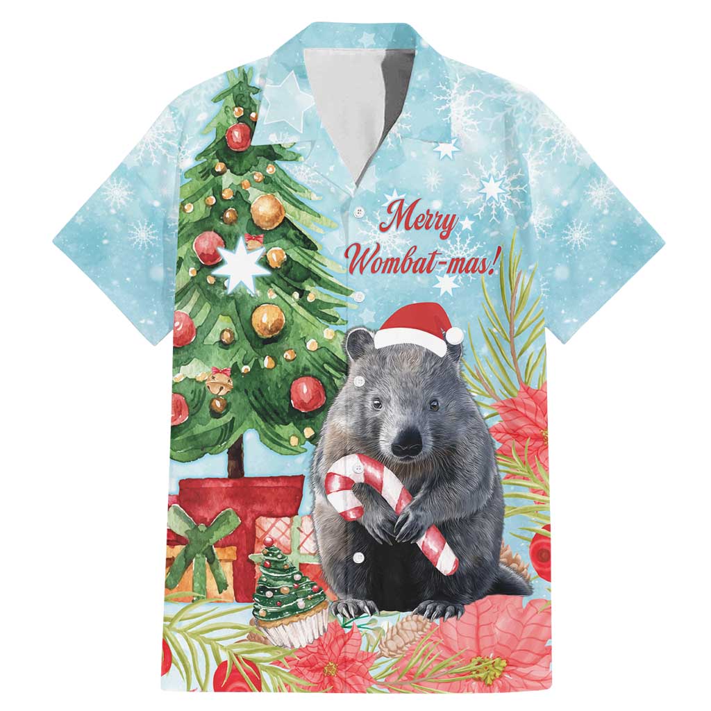 Australia Christmas Family Matching Mermaid Dress and Hawaiian Shirt Merry Wombat-mas Watercolor Style