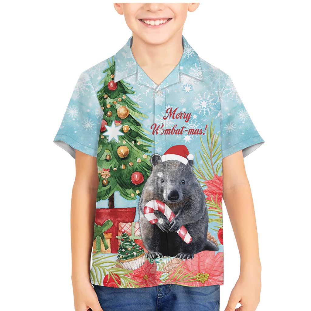 Australia Christmas Family Matching Mermaid Dress and Hawaiian Shirt Merry Wombat-mas Watercolor Style