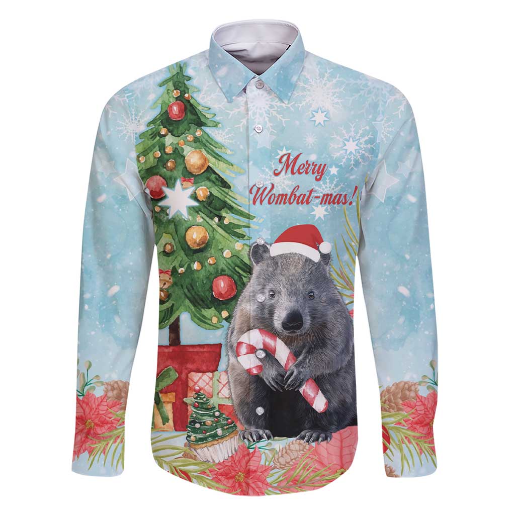 Australia Christmas Family Matching Short Sleeve Bodycon Dress and Hawaiian Shirt Merry Wombat-mas Watercolor Style