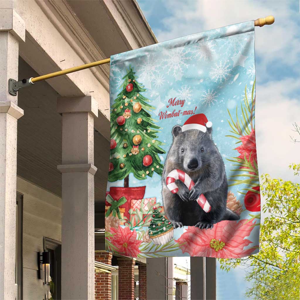 Australia Christmas Garden Flag Merry Wombat-mas Watercolor Style - Vibe Hoodie Shop