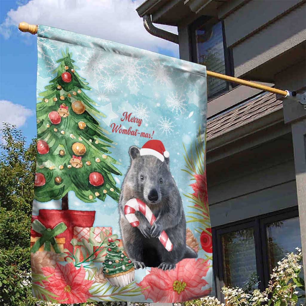 Australia Christmas Garden Flag Merry Wombat-mas Watercolor Style - Vibe Hoodie Shop