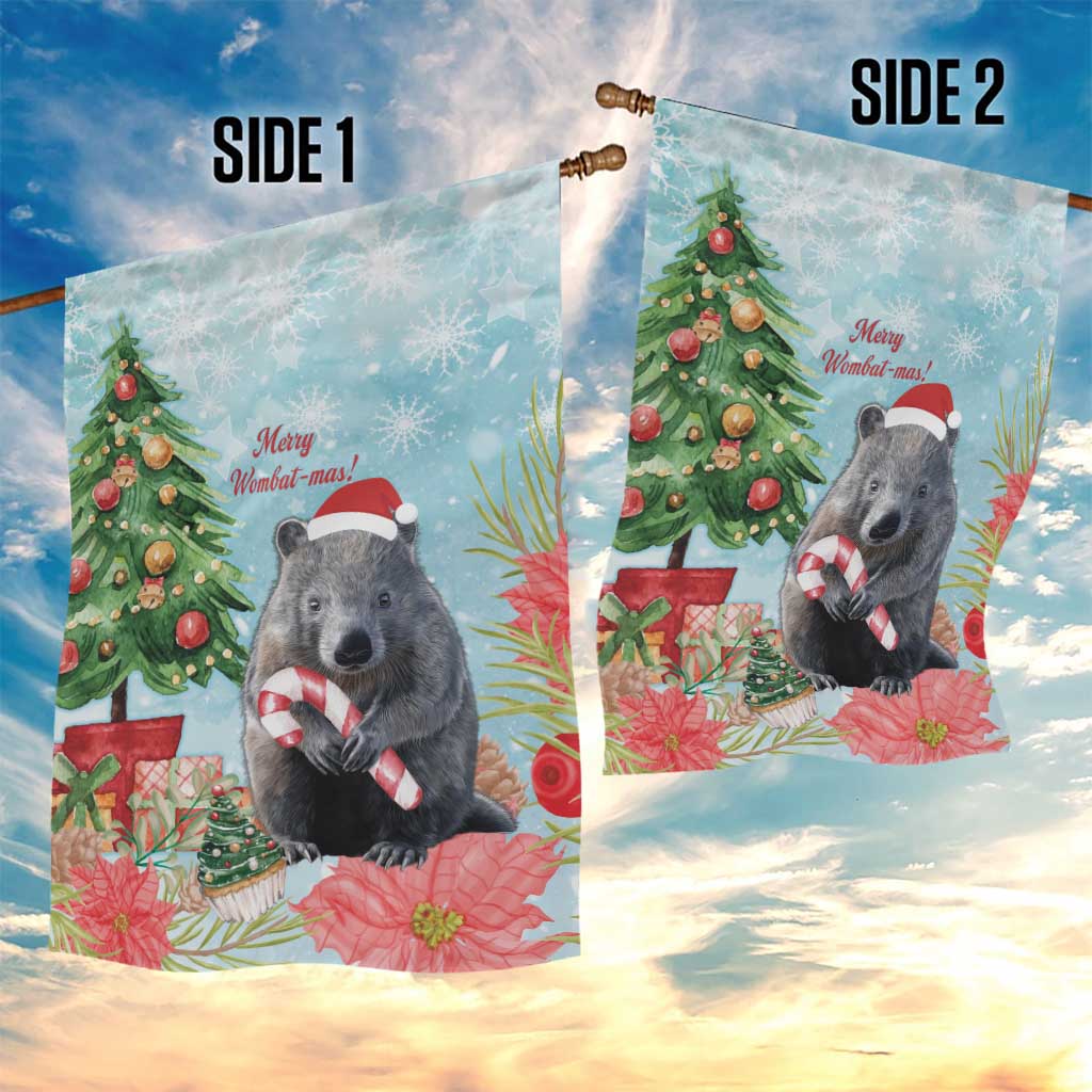 Australia Christmas Garden Flag Merry Wombat-mas Watercolor Style - Vibe Hoodie Shop
