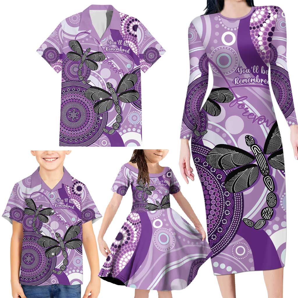 Memorial Australia Family Matching Long Sleeve Bodycon Dress and Hawaiian Shirt You Will Be Remembered Aboriginal Art