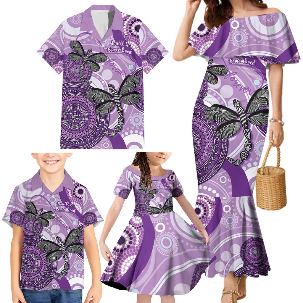 Memorial Australia Family Matching Mermaid Dress and Hawaiian Shirt You Will Be Remembered Aboriginal Art