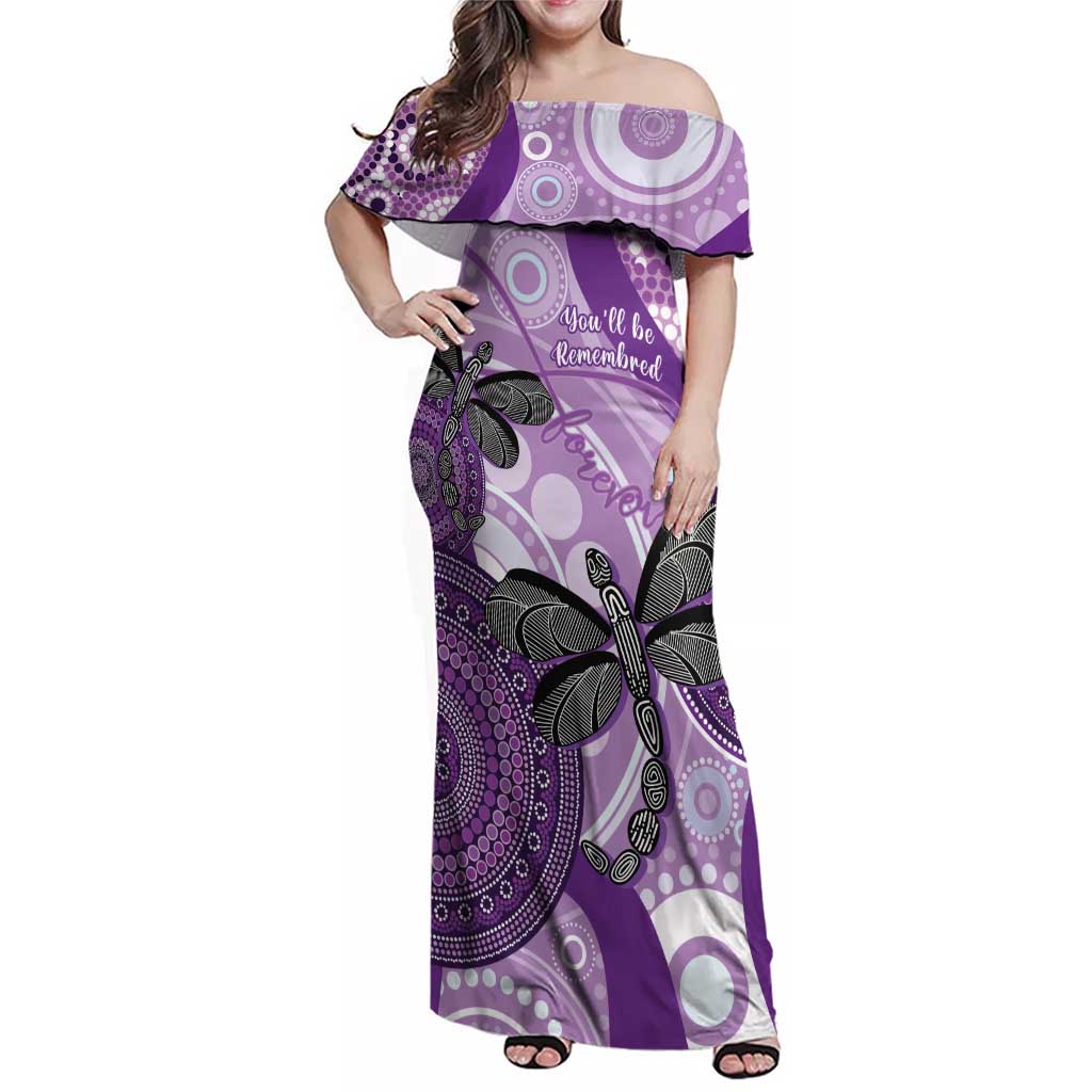 Memorial Australia Family Matching Off Shoulder Maxi Dress and Hawaiian Shirt You Will Be Remembered Aboriginal Art
