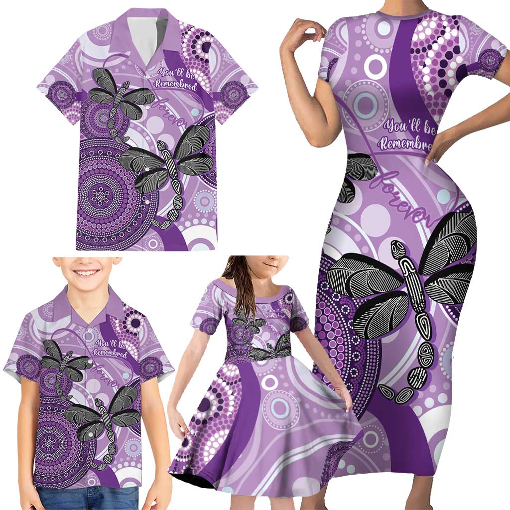 Memorial Australia Family Matching Short Sleeve Bodycon Dress and Hawaiian Shirt You Will Be Remembered Aboriginal Art