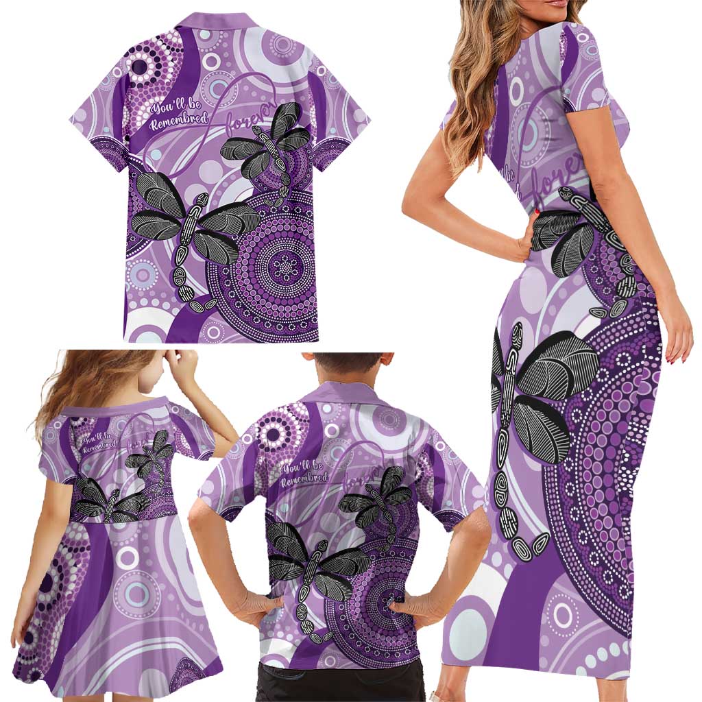 Memorial Australia Family Matching Short Sleeve Bodycon Dress and Hawaiian Shirt You Will Be Remembered Aboriginal Art